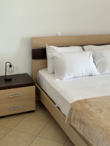 Bed view to the Kymata Studio in Kondolianika, Kythera